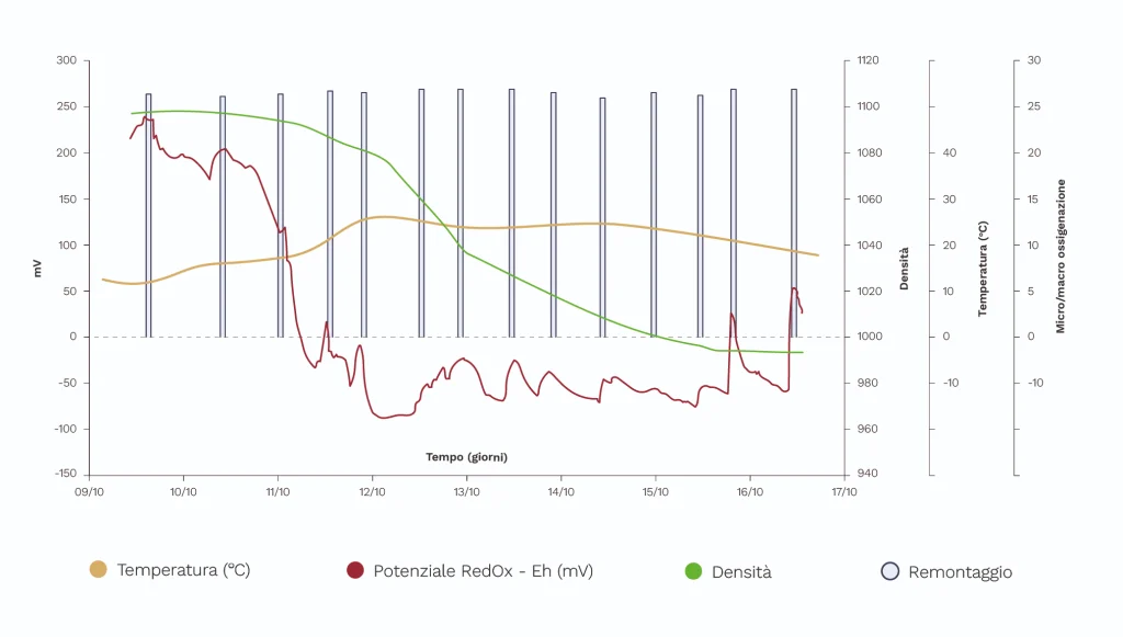 Figura 3. Grafico di visualizzazione multi-parametrica di una fase fermentativa